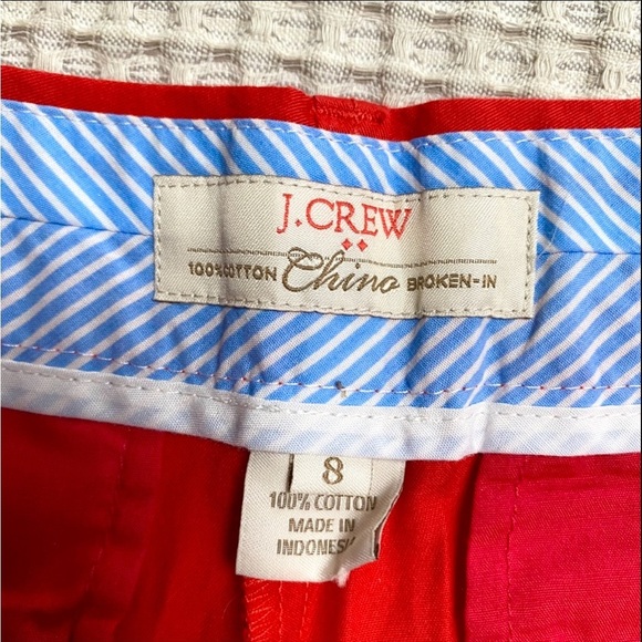 J.Crew Factory Red Broken-In Cotton Chino Shorts Size 8 - Picture 8 of 8